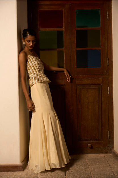 Ivory Ember corset with skirt