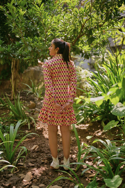 Geometric shirt dress