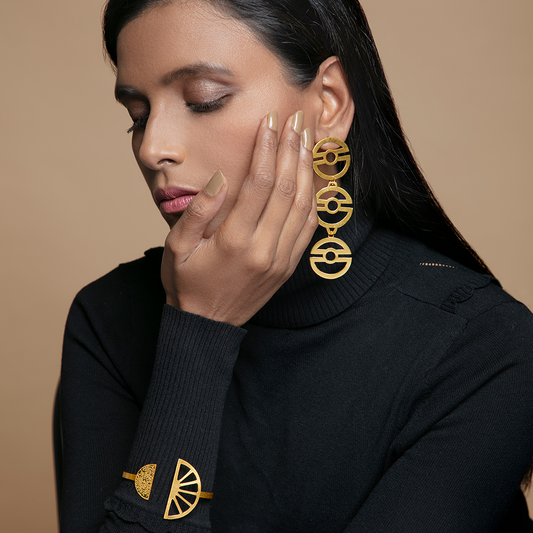 Semicircle & Triangle Earring
