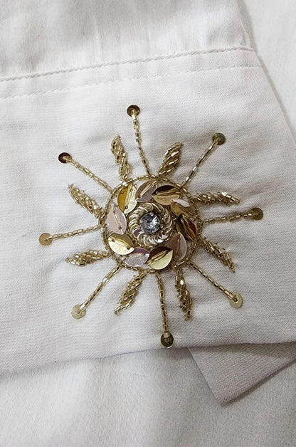 Love & Light Sequin Heart Embroidered Shirt