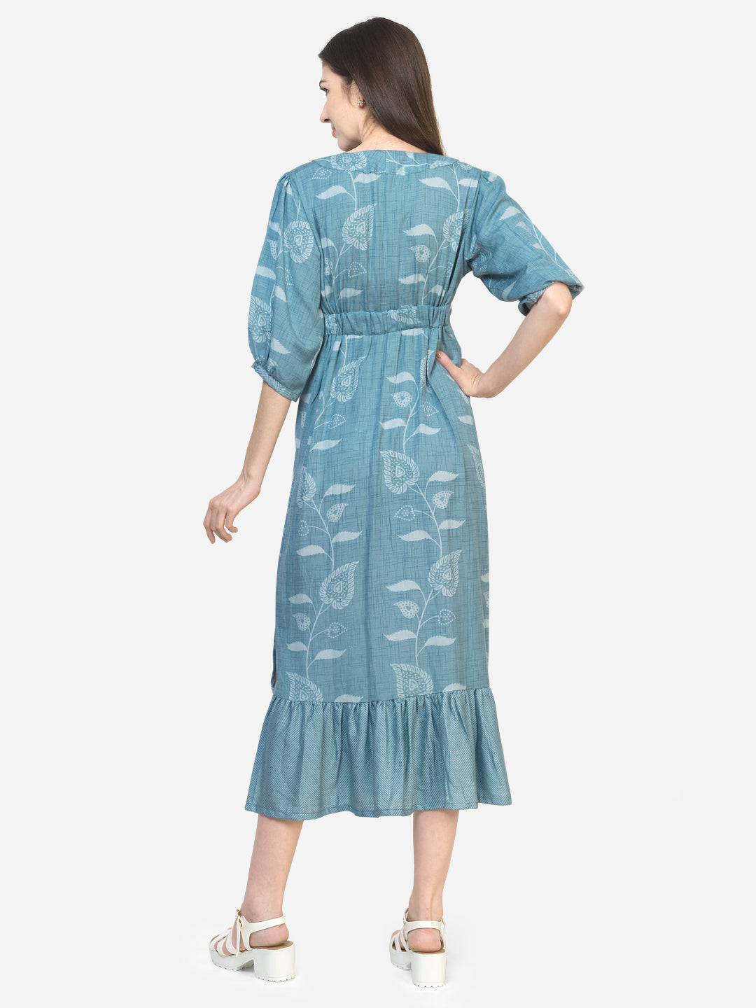 TRIANGLE COLLARED MAXI DRESS