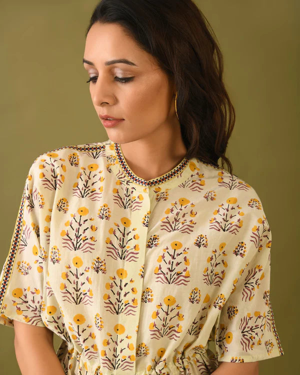 Hand Block Printed Silk Tunic