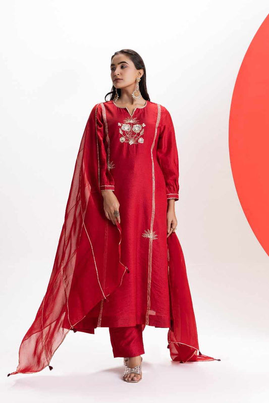 GOTA EMBROIDERED KURTA SET