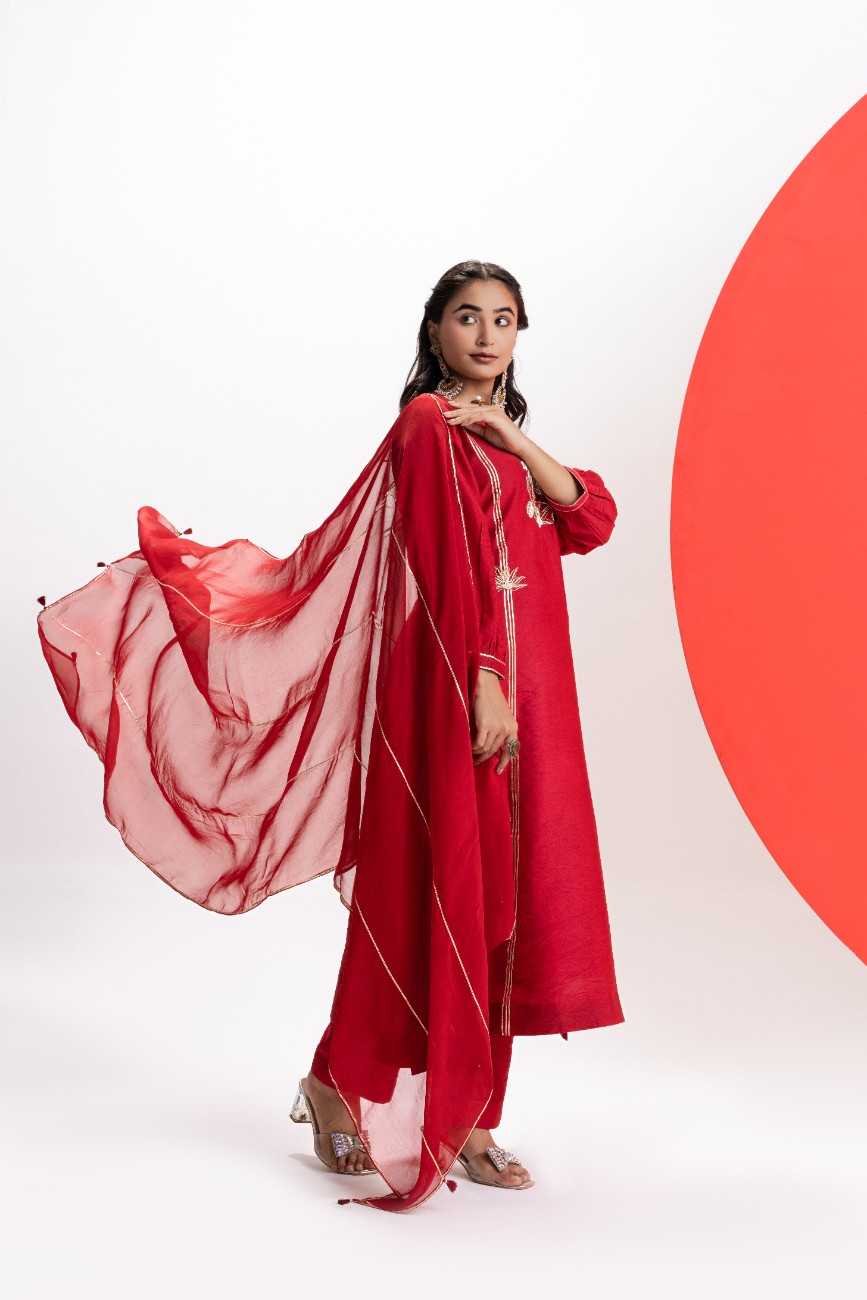 GOTA EMBROIDERED KURTA SET