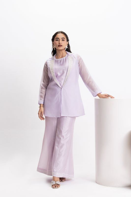 MOONFLOWER EMBROIDERED JACKET & TROUSER SET