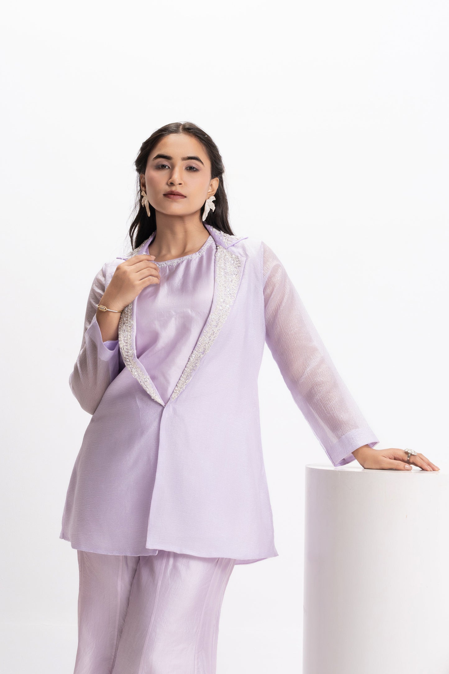 MOONFLOWER EMBROIDERED JACKET & TROUSER SET