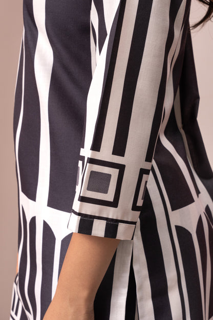 BLACK WOMEN PRINTED KURTA SET