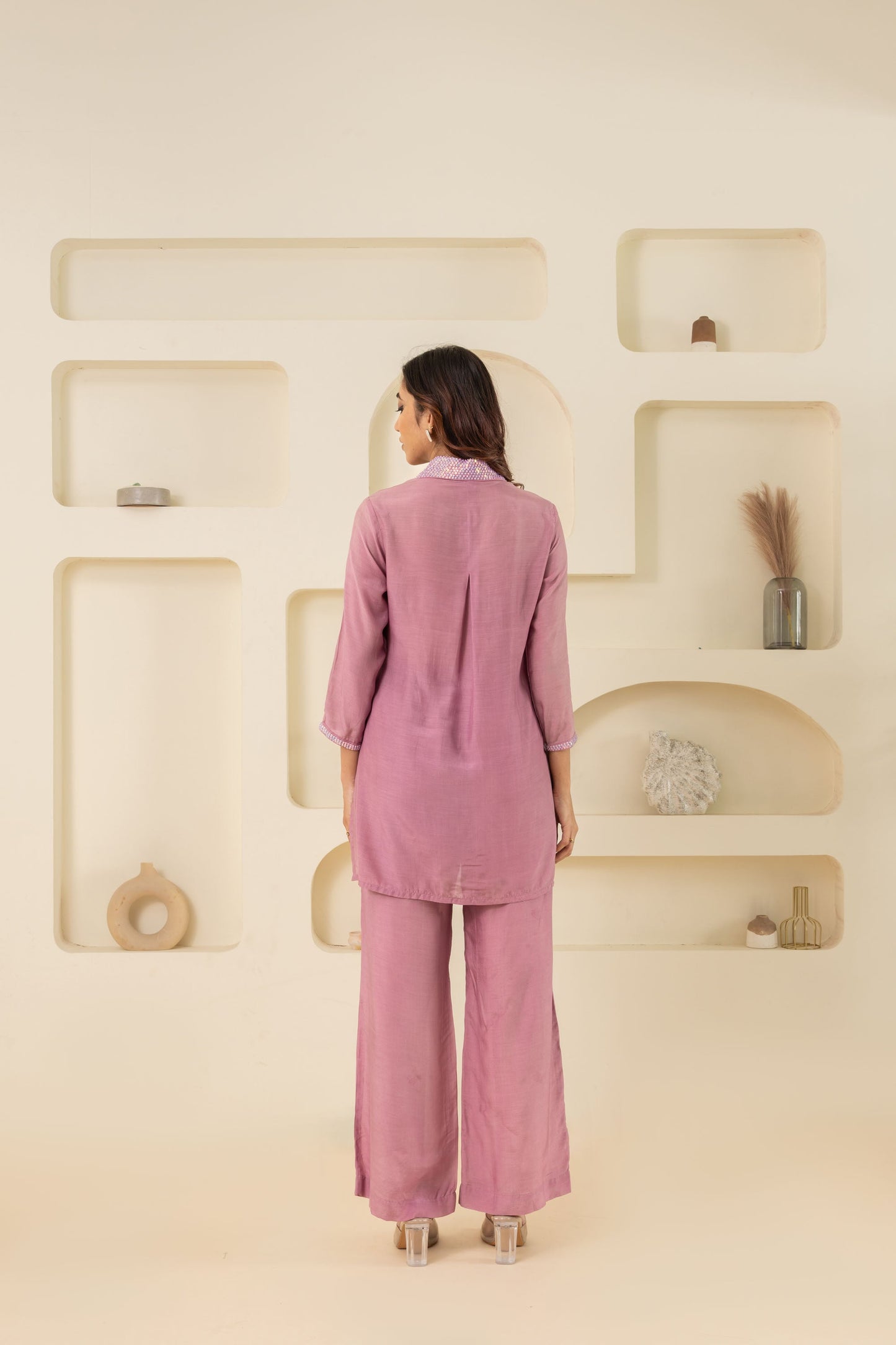 SHREYA SHARMA IN PURPLE SEQUIN COTTON CO-ORD SET