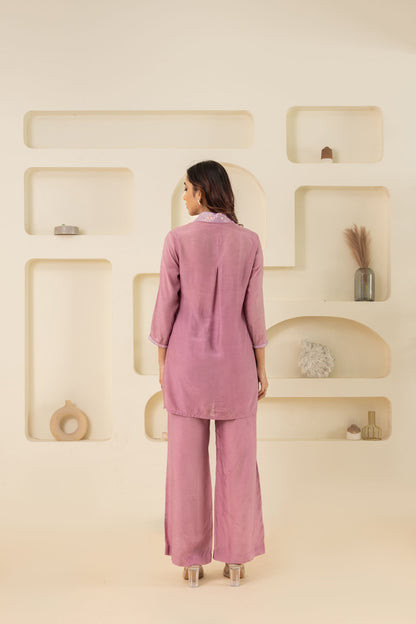 SHREYA SHARMA IN PURPLE SEQUIN COTTON CO-ORD SET