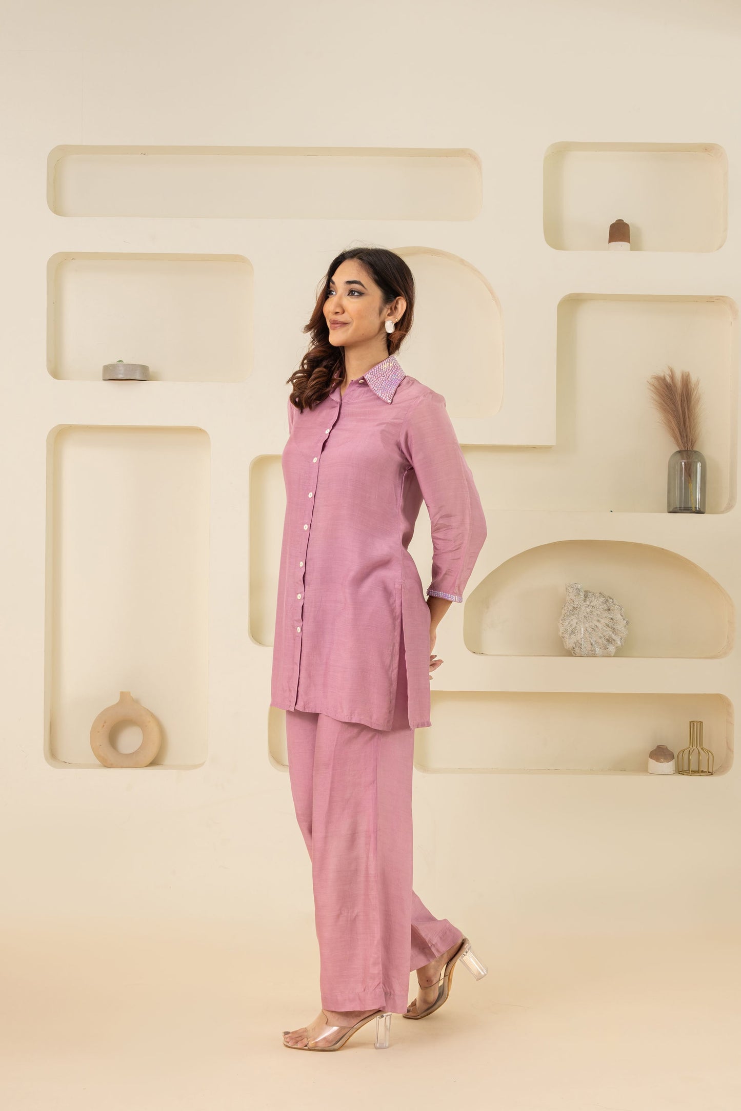 SHREYA SHARMA IN PURPLE SEQUIN COTTON CO-ORD SET