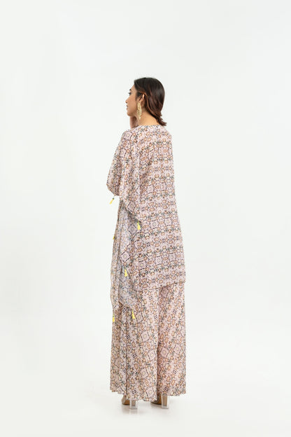 GEOMETRICAL PRINTED KAFTAN SET