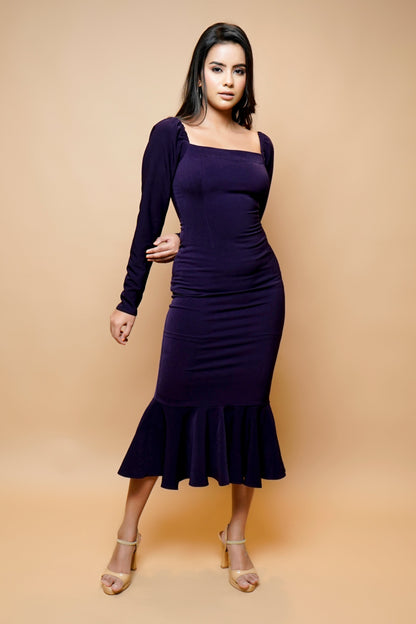 Dark Purple Bodycon Dress
