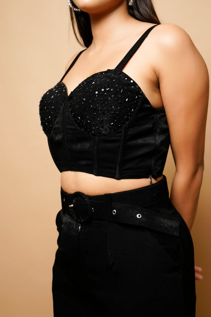 Black Velvet Corset Co-Ord