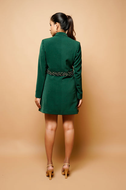 Forest Green Double Breasted Jacket Dress