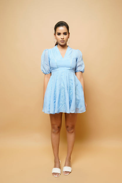 Iced Blue Kali Organza Mini
