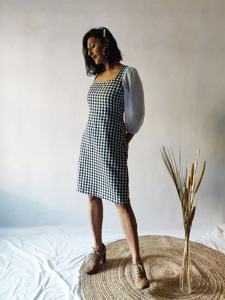 Checkered Sheath Dress - WhySoBlue