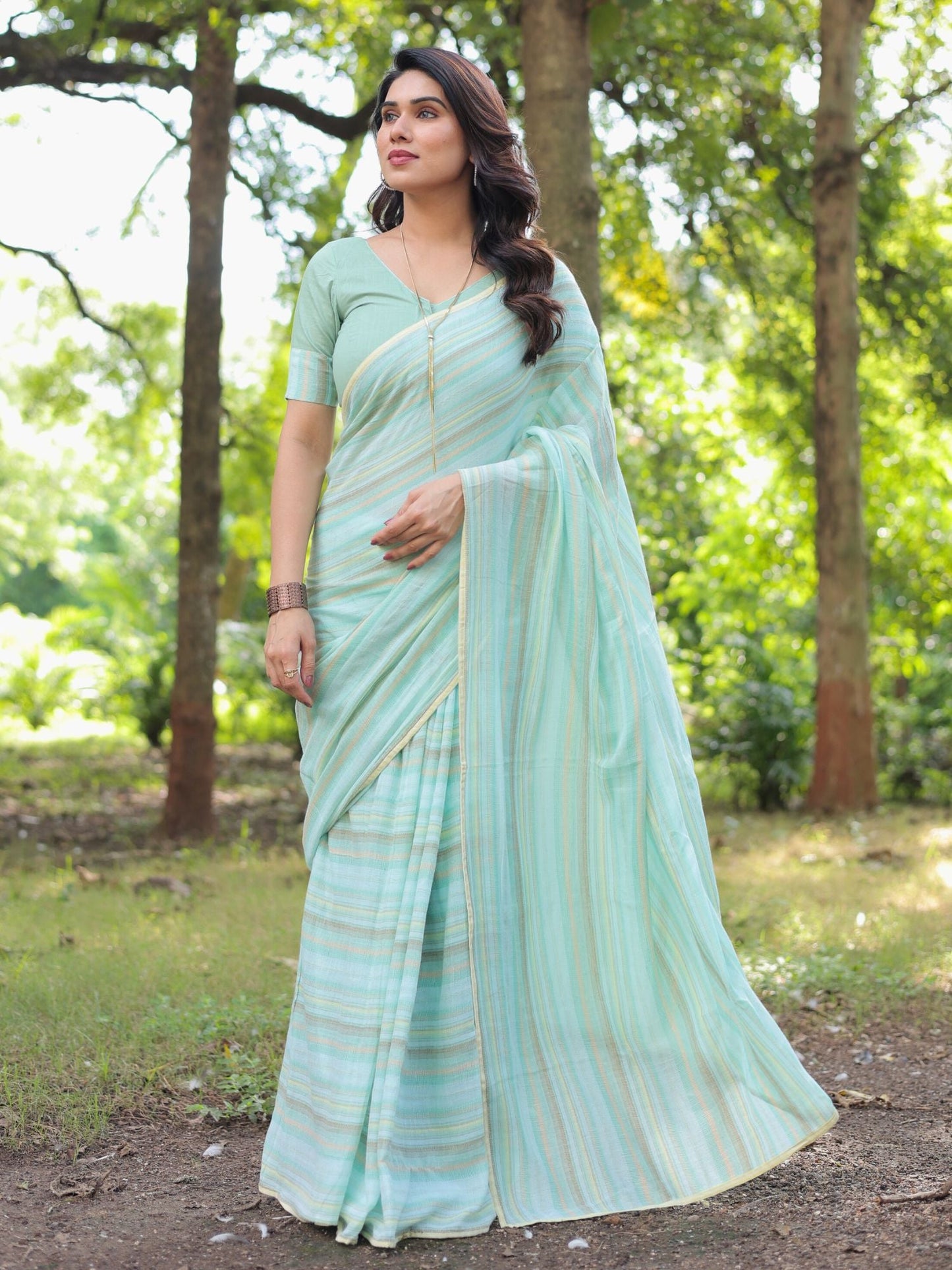 Sindhu handloom cotton saree with blouse