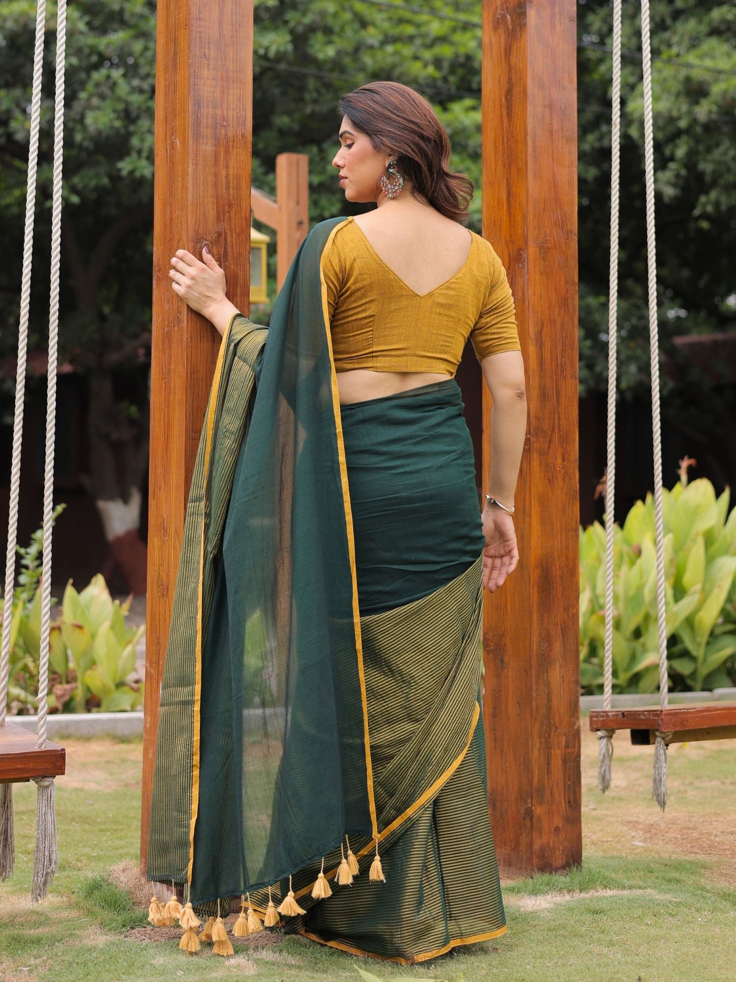 Kachi Kairi cotton zari saree with blouse