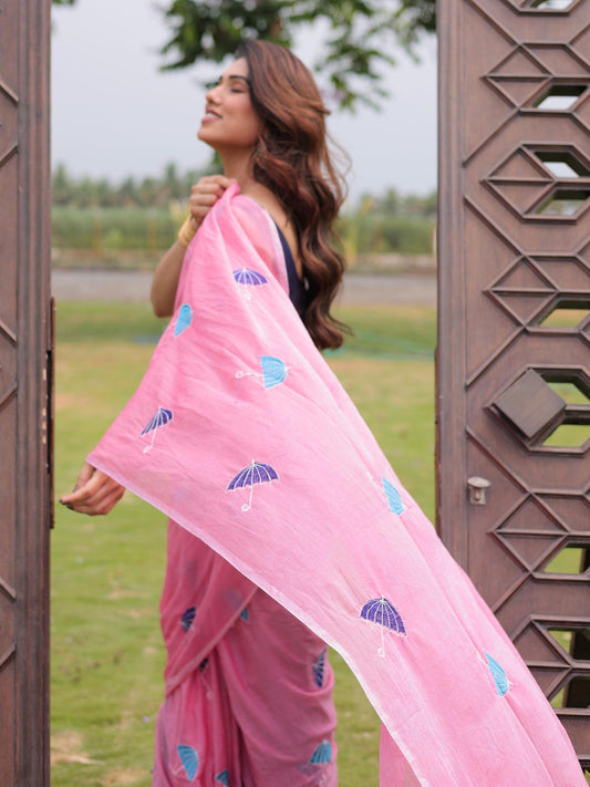 Rim Jhim cotton embroidery saree with blouse