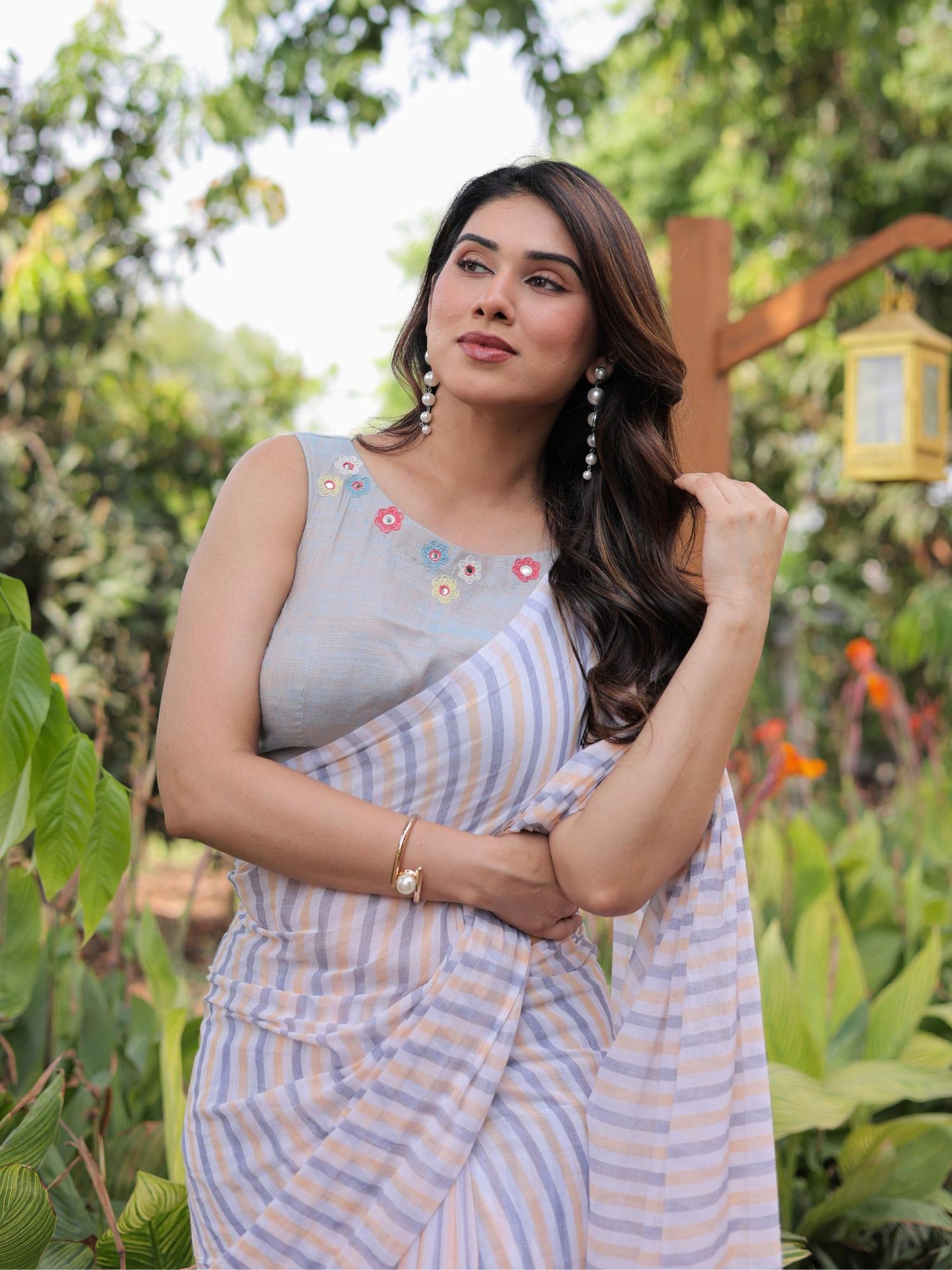 Sweet Sunrise cotton saree with blouse