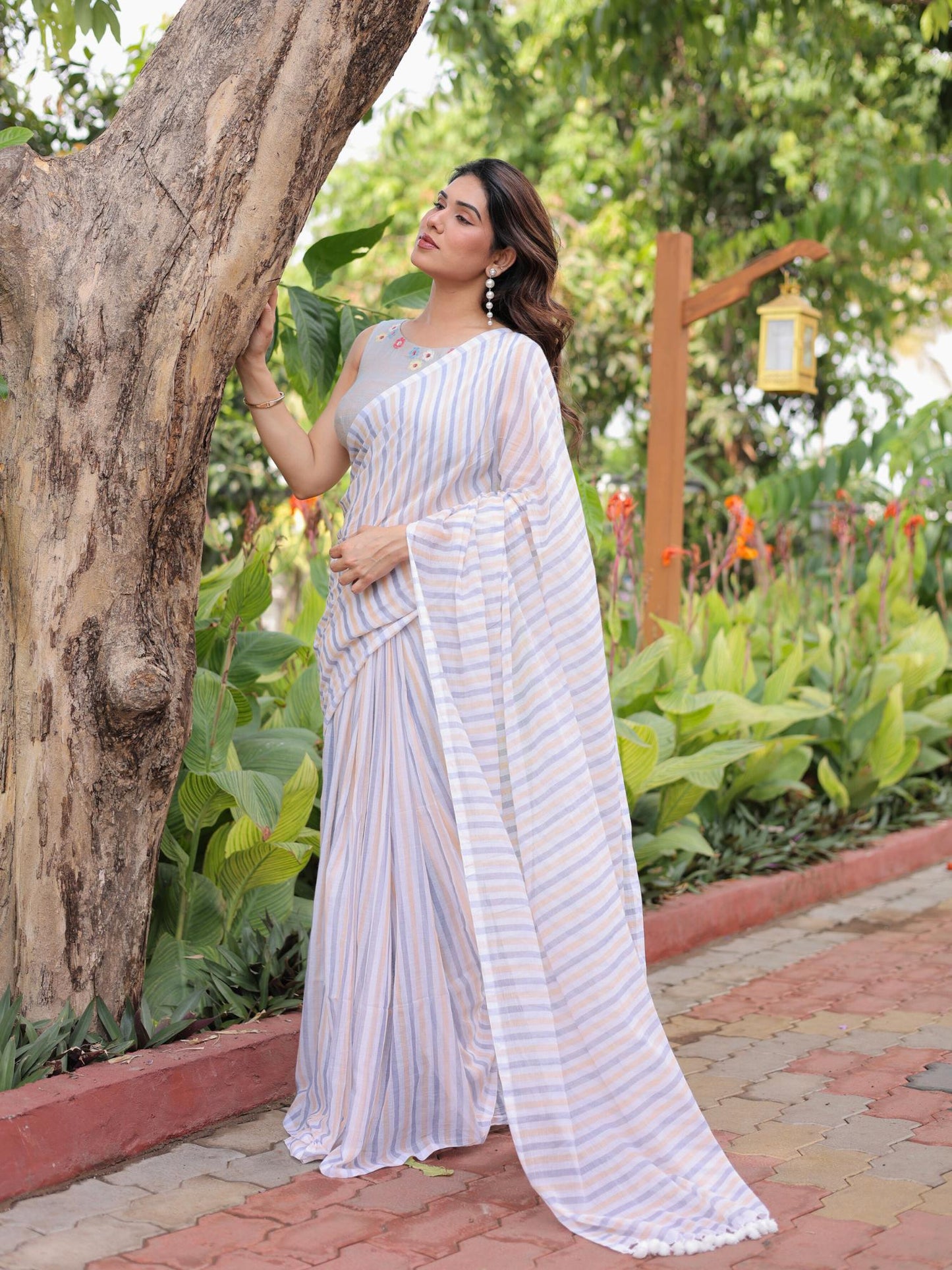 Sweet Sunrise cotton saree with blouse