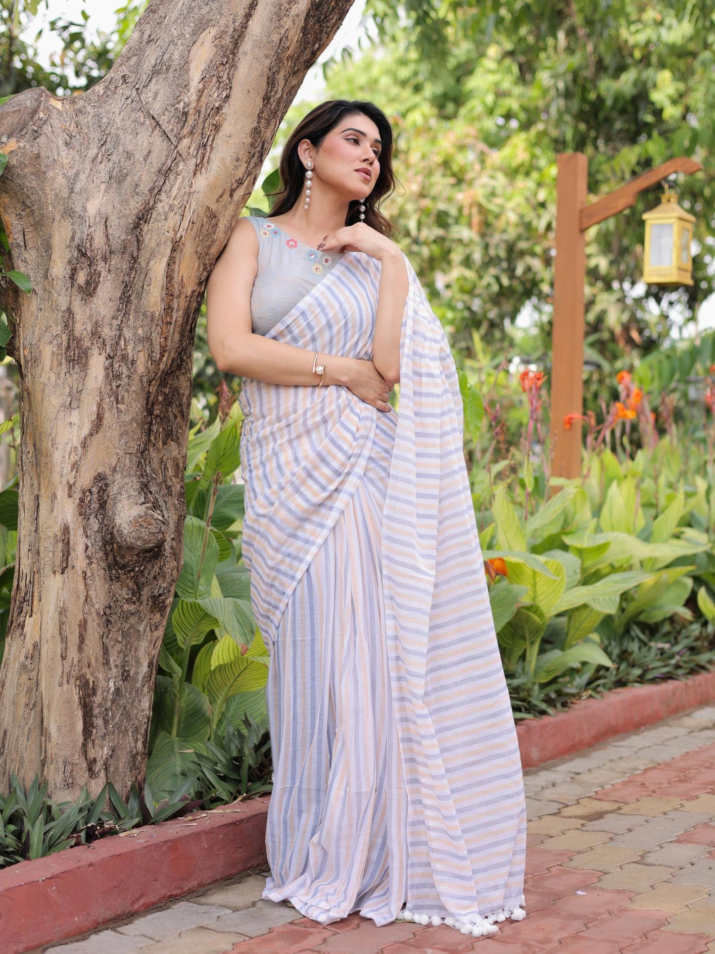 Sweet Sunrise cotton saree with blouse