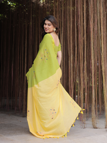 XOXO cotton embroidered saree with blouse