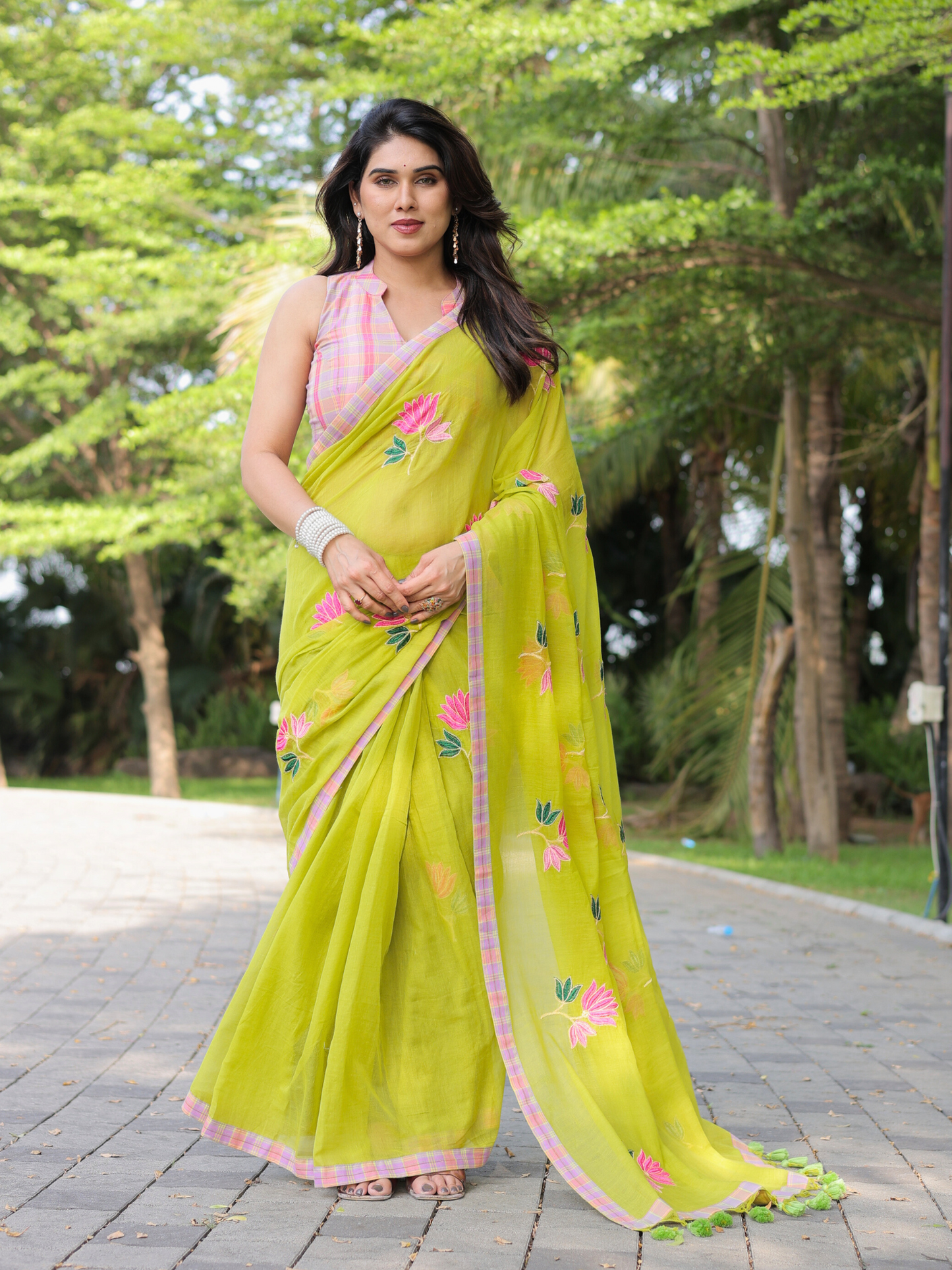 Totta Pari cotton embroidered saree with blouse