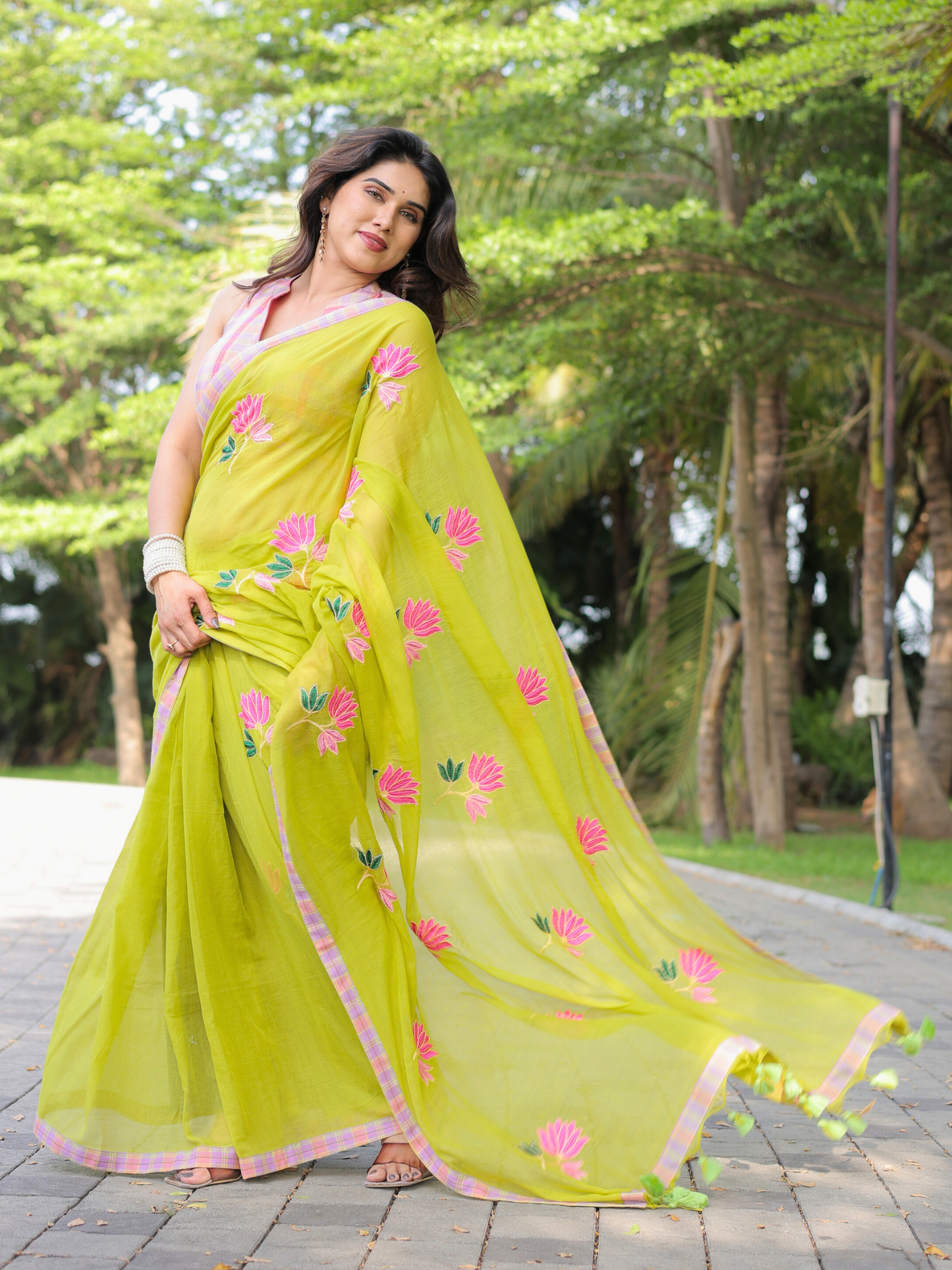 Totta Pari cotton embroidered saree with blouse