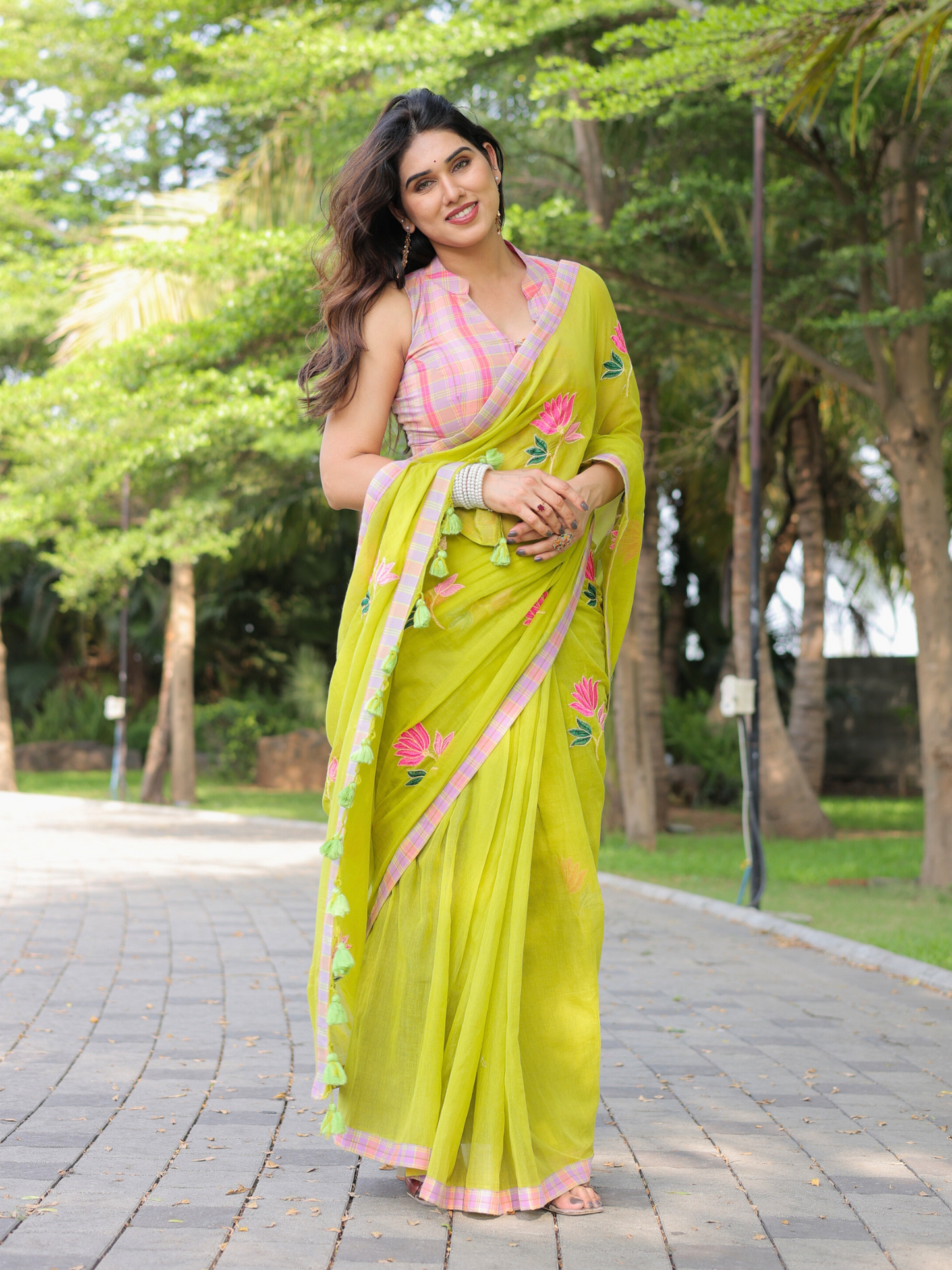 Totta Pari cotton embroidered saree with blouse