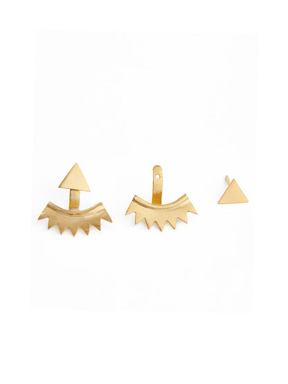 Triangular Jacket Earrings