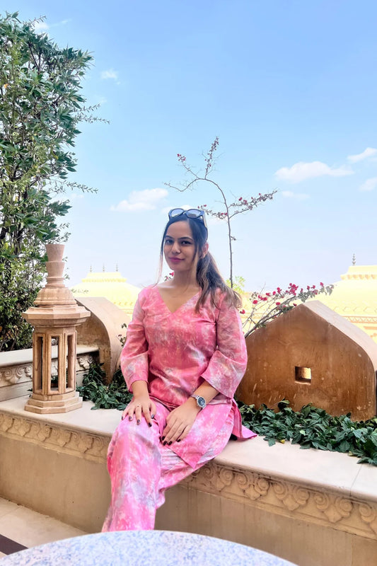 Pink Chanderi Suit