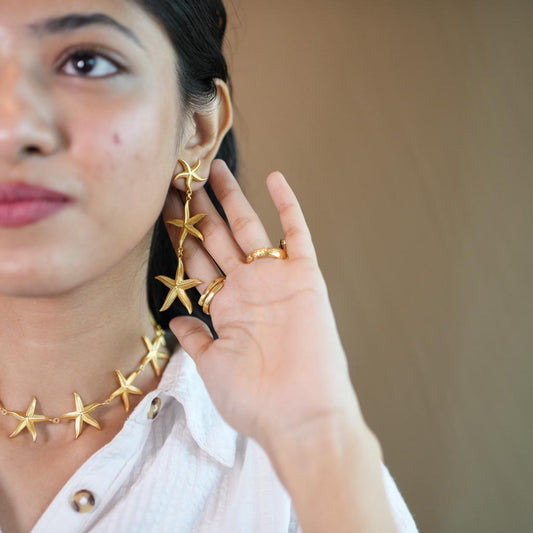Starfish long earrings
