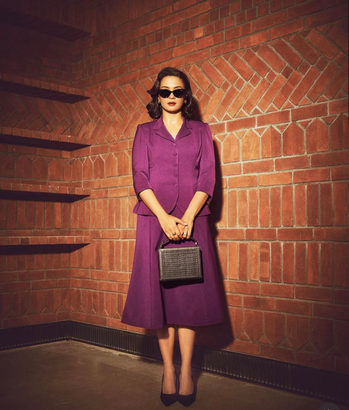 Kimberly - Purple coat and skirt set ( set of 2 )