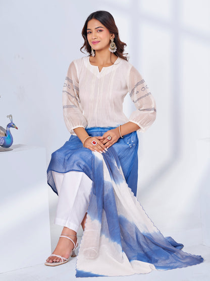 Ombre Pure Silk Mul 3-Piece Kurti Set