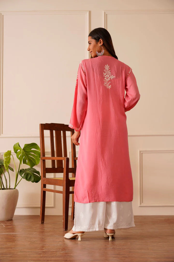 Charming Pink Modal Straight Kurta