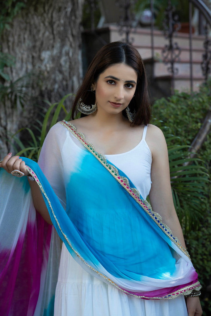 SNOWWHITE COTTON TIERED SUIT SET