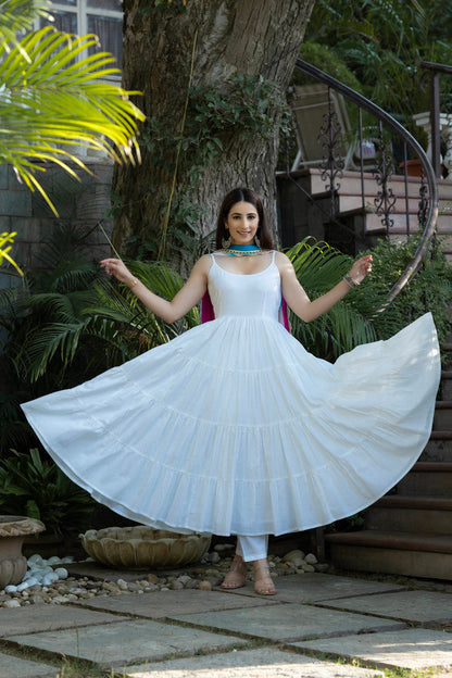 SNOWWHITE COTTON TIERED SUIT SET