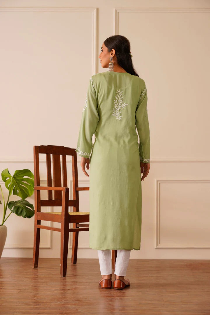 Ethnic Light green Modal Straight Kurta