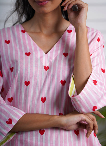 Heartbeat Pink Pj Set