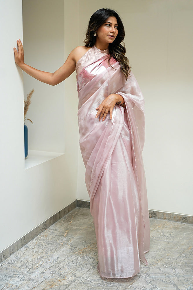 Metallic Mauve Saree