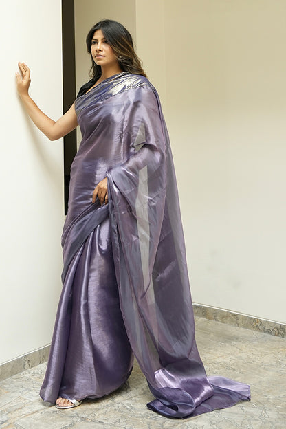 Purple Space Saree