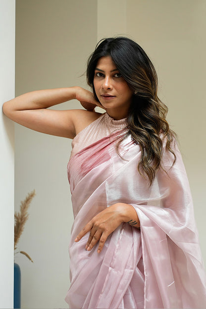 Metallic Mauve Saree