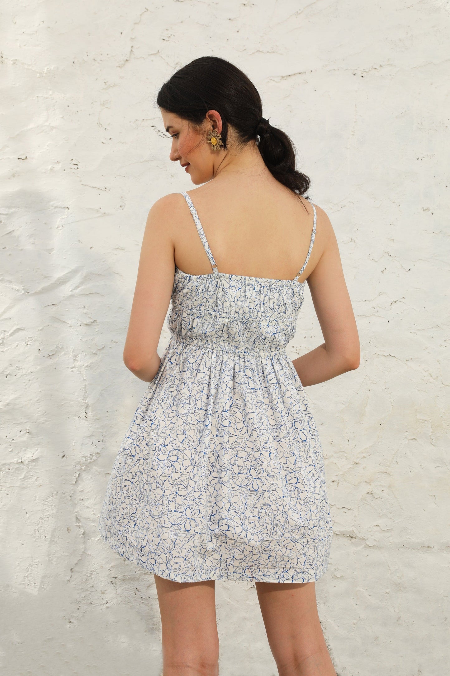 Blue Cloud Dress back Pose