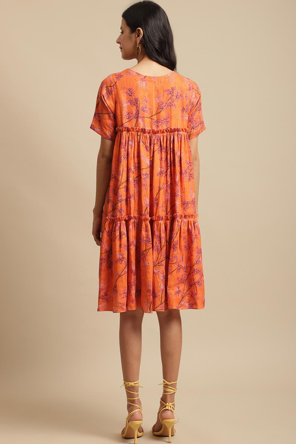Orange Shein Hemp Dress