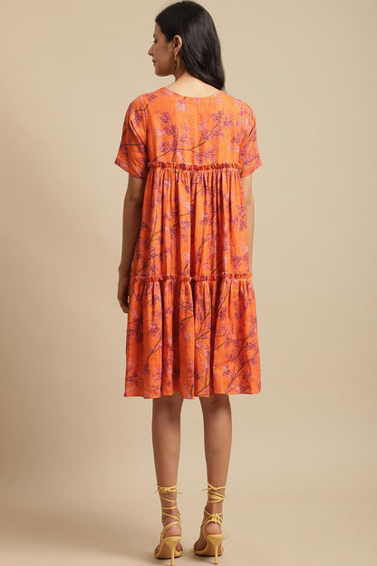 Orange Shein Hemp Dress