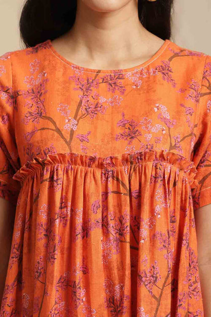 Orange Shein Hemp Dress