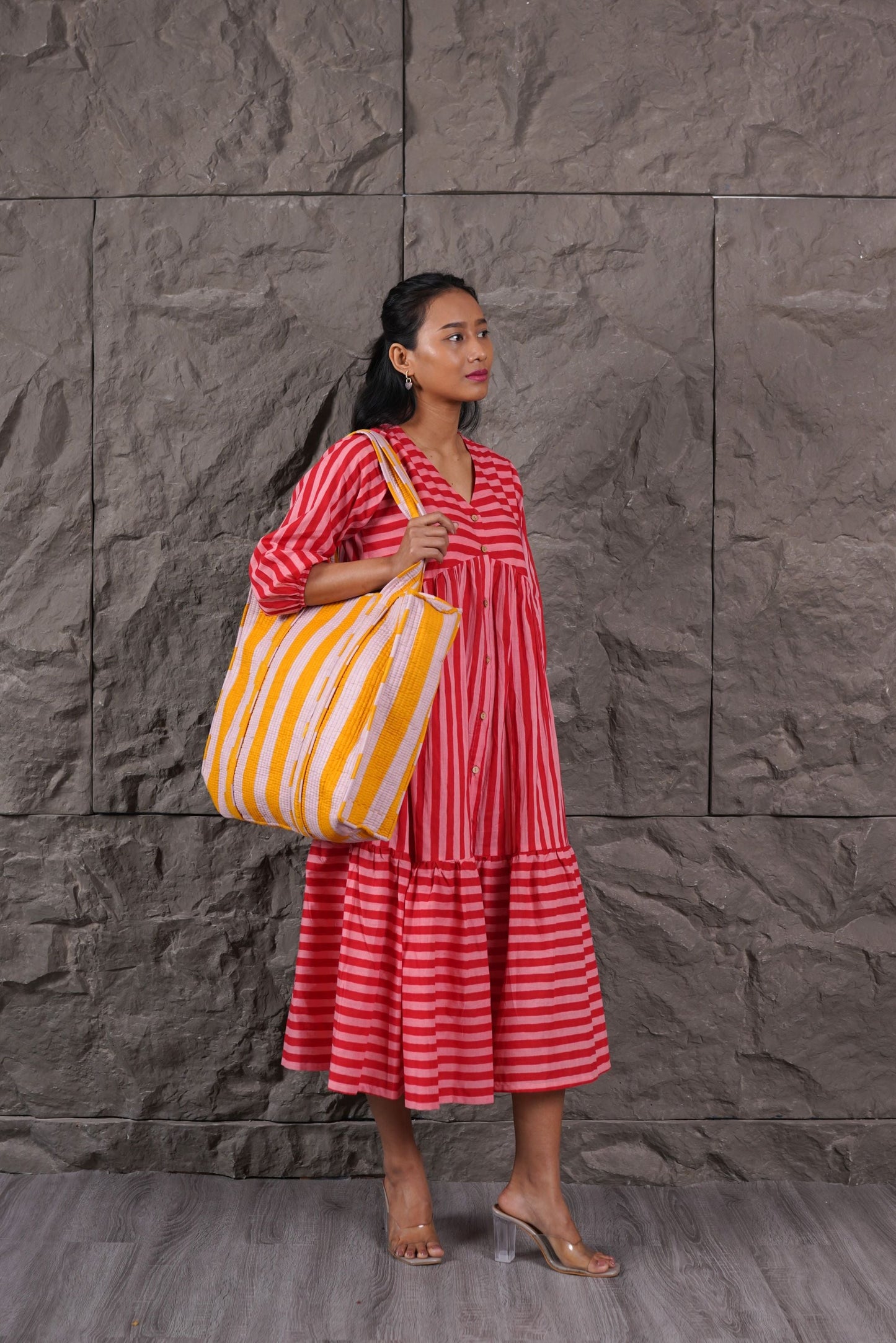 Pretty in Pink Stripes Fit and Flare Dress