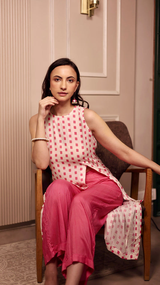 Starry Night Pink & Ivory Coord Set