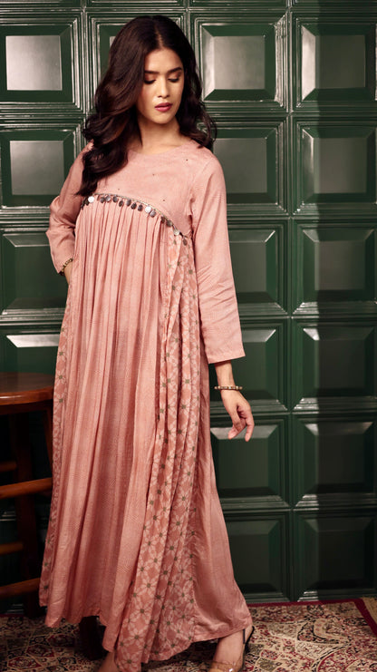 Stardust Mocha Pleated Dress